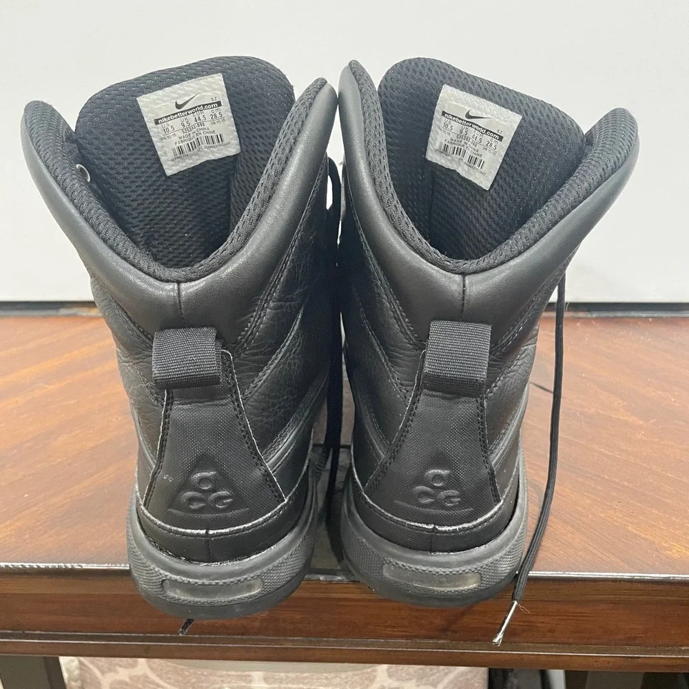 Nike Woodside II ACG Duck Boots Black Leather Mens 10.5 525393-090 Repair Needed